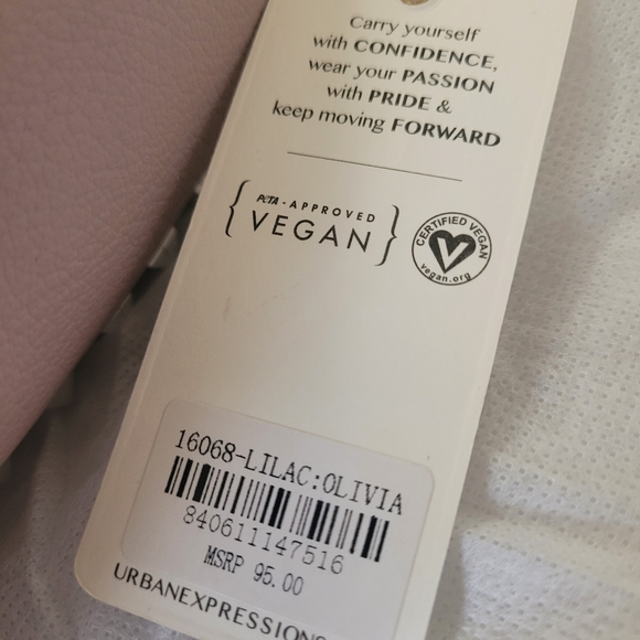 Urban Expressions "Olivia" lilac hobo bag, NWT - Picture 2 of 5